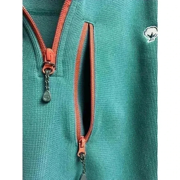 The Southern Shirt Co. Keeler 1/4 Zip Pullover in Indian Teal Size Medium - Picture 8 of 10